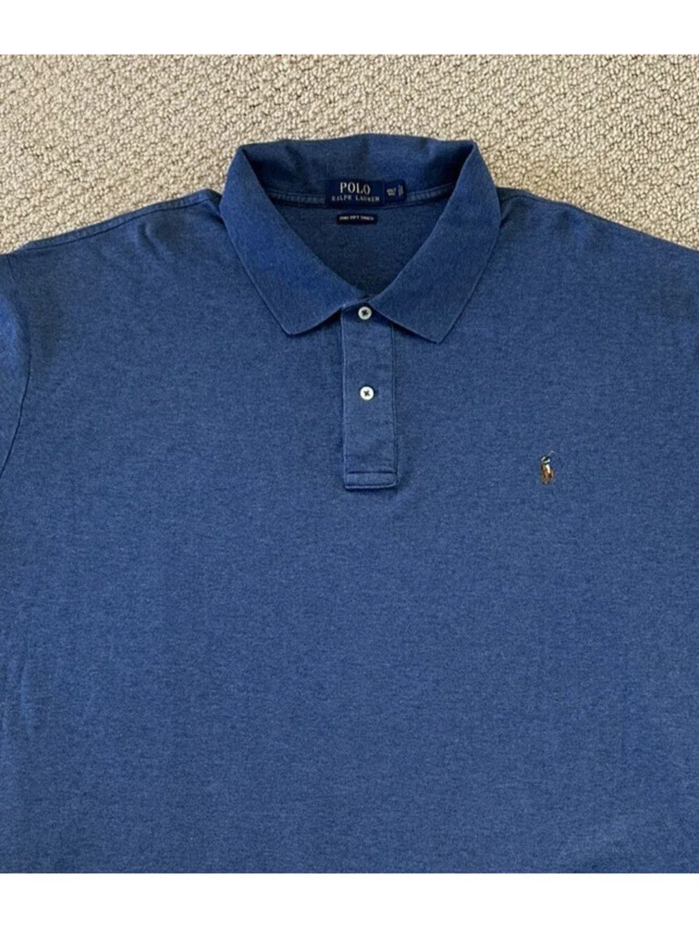 Polo Ralph Lauren Blue Pima Cotton Polo Shirt Mens 4XL Big & Tall
